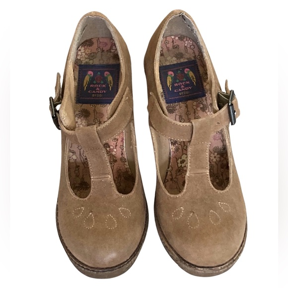 Rock & Rose By Zigi Tan T-Strap Wedges Size 7.5 - Picture 5 of 9